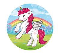 Dekora - Disco Comestible de Unicornio para Decoración de Tartas de Cumpleaños - 20 cm