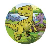 Dekora - Disco Comestible para Decoración de Tartas de Cumpleaños de Dinosaurio - 16 cm