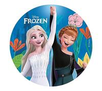 Dekora - Disco Comestible para Decoracion de Tartas de Cumpleaños de Frozen Anna y Elsa - 15,5 cm