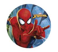 dekora - Disco comestible Spider-Man 20 cm | Decoración para tartas de cumpleaños infantiles | Licencia oficial Marvel | Fácil de usar | Sin azúcar | Apto para vegano y sin gluten