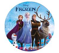 Dekora, Disco para Tarta de Frozen, Decoración Comestible para Pastel de Cumpleaños Infantil, Adorno para Postre de Elsa y Ana, Redondo 15CM