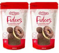 dekora Fideos de Chocolate 100 g - Topping sin gluten, Decoración comestible para Tartas, Postres y Cupcakes - Sprinkles de Cacao para Repostería Creativa (Paquete de 2)