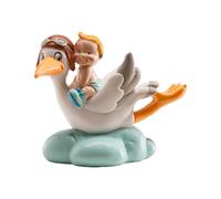dekora - Figura de Decoracion Bautizo Niño, Cigüeña Volando con Bebé 10 cm, Cake Topper y Decoración de Tartas de Bautizo