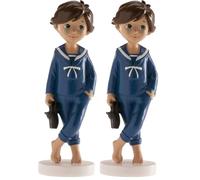 Dekora - Figura Decorativa Niño para Tarta de Primera Comunion - 13 cm (Paquete de 2)