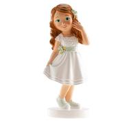 dekora - Figura de decoración Primera comunión niña Ana 15,8 cm, Muñeca de comunión para Tarta, Cake Topper Apto para Contacto alimentario
