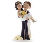 dekora - Figura Novios para Tarta de Boda “Guiño” 18 cm - Cake Topper Decorativo de Resina, Original y Reutilizable para Pastel Nupcial y Mesa Dulce