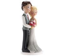 dekora - Figura Novios para tarta de Boda “Serenidad”, Adorno de Resina, Muñecos para tarta de Boda, 16 Centímetros de Alto, Diseño Original y Detallado Cake topper Apto para Contacto Alimentario
