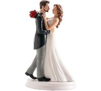 dekora - Figura Novios para Tarta de Boda “Vals” 20 cm - Pareja Bailando en Resina, Cake Topper Decorativo Reutilizable para Pastel Nupcial y Mesa Dulce