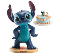 dekora - Figura Stitch para Tarta 9 cm, Decoracion Cumpleaños Stitch, Muñeco Disney para Tartas de Cumpleaños Infantiles, Cake topper reutilizable y apto para contacto alimentario