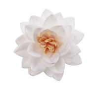 Dekora - Flor de Loto | Flores Comestibles para Tartas - Decoracion Tartas Cumpleaños de Oblea - Color Blanco - 7 cm
