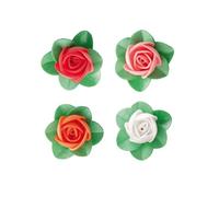 Dekora - Flores Comestibles para Decorar Tartas - Decoración para Tartas y Pasteles - Flores de Oblea Sin Sabor en 4 Colores - Ø 4 cm - Obleas Sin Gluten, Sin Lactosa y Apta para Veganos - 100 Uds