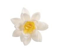 dekora - Flores Comestibles para tartas, 10 margaritas de oblea, 7 cm, sin azúcar, sin gluten, sin lactosa, Adornos Comestibles para Tartas, Cumpleaños y Bodas