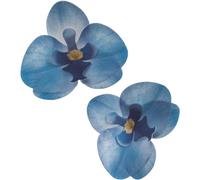 dekora-10 Orquideas Comestible Decoración de Tartas de Cumpleaños Caseras Fácil para Obtener un Pastel con Flores azul de 7,5-8,5 cm, Color (126151)