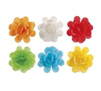 dekora - Flores Comestibles para tartas, 6 rosas de oblea, 7 cm, sin azúcar, sin gluten, sin lactosa, colores surtidos, Adornos Comestibles para Tartas, Cumpleaños y Bodas