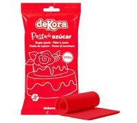 Dekora - Fondant Rojo | Pasta de Fondant para Tartas - Cobertura para Bizcochos, Tartas, Pasteles, Magdalenas o Cupcakes con el que Poder Hacer Todo Tipo de Decoraciones - 250 gr