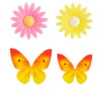 Dekora - Kit de flores y mariposas de Papel de Oblea para Decoración de Tartas, Cupcakes u otros Postres