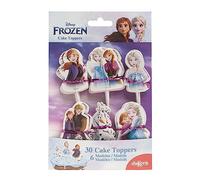 dekora - Kit para Decorar Cupcakes o Tartas de Frozen de Disney - Cake Toppers en Papel - 8 Modelos 16 Unidades