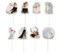 dekora - Kit para Decorar Cupcakes o Tartas de Frozen de Disney - Cake Toppers en Papel - 8 Modelos 16 Unidades