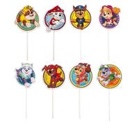 dekora - Kit para Decorar Cupcakes y tartas de la Patrulla Canina - Cake Toppers en Papel - 8 Modelos 16 Unidades