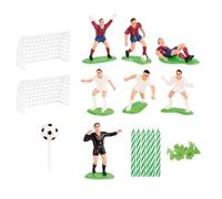 dekora | Velas de Cumpleaños Decorativas | Sin Aroma | Kit PVC Fútbol con 10 Velas para Tartas | Diseño Atractivo