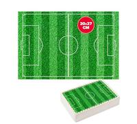 dekora - Lámina comestible Campo de Fútbol para decorar tartas, sin azúcar añadido y sin gluten, 20x30 cm, decoración para cumpleaños de niños futboleros