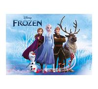 dekora - Lámina Comestible Frozen de Disney - Papel de Azúcar A5 (14,8 x 21 cm) - Decoración para Tartas Infantiles - Sin Gluten, Sin Azúcar Añadida, Apta Vegetarianos - Fácil de Usar
