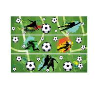dekora - Láminas de fútbol para tartas 3 cintas de papel comestible 21 x 4,9 cm Decoración de cumpleaños de fútbol para Tartas Infantiles Sin Gluten, Sin Azúcar Añadida, Apta Vegetarianos