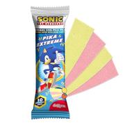 dekora - Lenguas de oblea ácidas con pica pica Sonic, blíster con 10 unidades, sabores fresa y limón, sin gluten y sin lactosa, golosinas para cumpleaños y piñatas