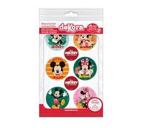 Dekora - Disco Decoración de Tartas de Cumpleaños Infantiles Mickey y Minnie Mouse - 8 cm