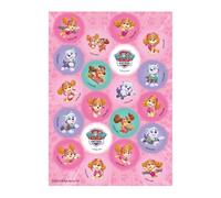 dekora, Mini Discos de Oblea Comestibles Skye y Everest, Decoración para Cupcakes y Galletas, Obleas de Arroz Patrulla Canina, Fiesta Cumpleaños Infantil Paw Patrol, Pack de 20 Unidades 3,4 CM