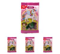 Dekora - Pack Bombones de Chocolate Rellenos de Crema de Leche y Diseño Unicornio Tesia 100g, Ideal para Fiestas Infantiles y Cumpleaños. Divertidos y deliciosos (Paquete de 4)