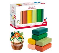 dekora - Pasta de azúcar fondant, Multipack 6 colores para decorar Tartas, galletas, cupcakes - Elástico, moldeable y fácil de trabajar, Sin gluten, Halal y Kosher 600 g