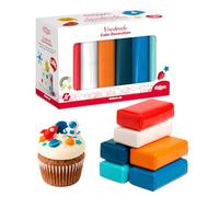dekora - Pasta de azúcar fondant, Multipack 6 colores para decorar Tartas, galletas, cupcakes - Elástico, moldeable y fácil de trabajar, Sin gluten, Halal y Kosher 600 g