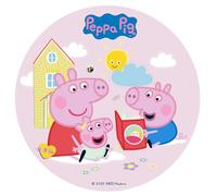 Dekora, Peppa Pig Baby Oblea Comestible, Decoración para Tartas Infantiles, Ideal para Cumpleaños Temático, Impresión Alimentaria Calidad, Producto Oficial Hasbro, Disco Redondo 20 CM