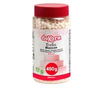 dekora | Perlas de Azúcar para Decoración de Tartas | Blanco, Ø 0.5 cm, 450 gr | Decoración Especial | Tartas, Cupcakes, Celebraciones