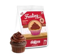 dekora - Preparado en polvo para crema sabor chocolate (Frosting estilo Buttercream) 300 g, ideal para cubrir y rellenar tartas y cupcakes, Topping reposteria sin gluten