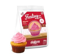 dekora - Preparado en polvo para crema sabor fresa (Frosting estilo Buttercream) 300 g, ideal para cubrir y rellenar tartas y cupcakes, Topping reposteria sin gluten