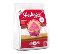 dekora - Preparado en polvo para crema sabor fresa (Frosting estilo Buttercream) 300 g, ideal para cubrir y rellenar tartas y cupcakes, Topping reposteria sin gluten