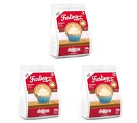 dekora - Preparado en polvo para crema sabor vainilla (Frosting estilo Buttercream) 300 g, ideal para cubrir y rellenar tartas y cupcakes, Topping reposteria sin gluten (Paquete de 3)