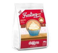 dekora - Preparado en polvo para crema sabor vainilla (Frosting estilo Buttercream) 300 g, ideal para cubrir y rellenar tartas y cupcakes, Topping reposteria sin gluten