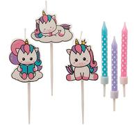 Dekora - Set de Velas de Cumpleaños de Unicornio para Decorar la Tarta de Cumpleaños más Cuqui - 15 Velas