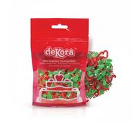 dekora - Sprinkles de Navidad 100g, confeti de azúcar comestible en blíster, decoraciones dulces en forma de estrellas, copos de nieve y árboles para postres, tartas, galletas y cupcakes
