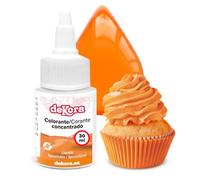 dekora - Super Colors Colorante Alimentario Naranja Liposoluble Concentrado | Ideal para Chocolate, Buttercream y Masas Grasas | Dosificación Precisa | 30 ml