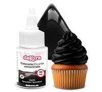 dekora - Super Colors Colorante Alimentario Negro Liposoluble Concentrado | Ideal para Chocolate, Buttercream y Masas Grasas | Dosificación Precisa | 30 ml