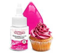 dekora - Colorante Alimentario Líquido Liposoluble Super Color - Agrega Color a tus Recetas Fácilmente - Azo Free, Sin Gluten y Sin Azúcar Añadido - Color Rosa - Colorante Líquido 30 ml