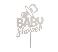 Dekora - Topper de Tartas para Baby Shower Color Plateado
