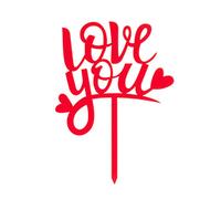 dekora, Topper de Tartas para Declararle Todo Tu Amor A Esa Persona Tan Especial, Color Rojo (354113)