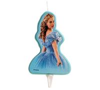 dekora - Vela Cumpleaños Cenicienta 2D para Tartas 8 cm | Vela 2D Cenicienta con soporte, Decoración de princesa para tartas y cupcakes apta para contacto alimentario