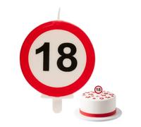 Dekora Vela de cumpleaños con señal de prohibido para decoración de tartas - Número 18