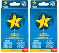 dekora - Vela Cumpleaños Solidaria | Vela Premium Estrella - Velas Doble mecha Fundación Doble Deseo (Paquete de 2)